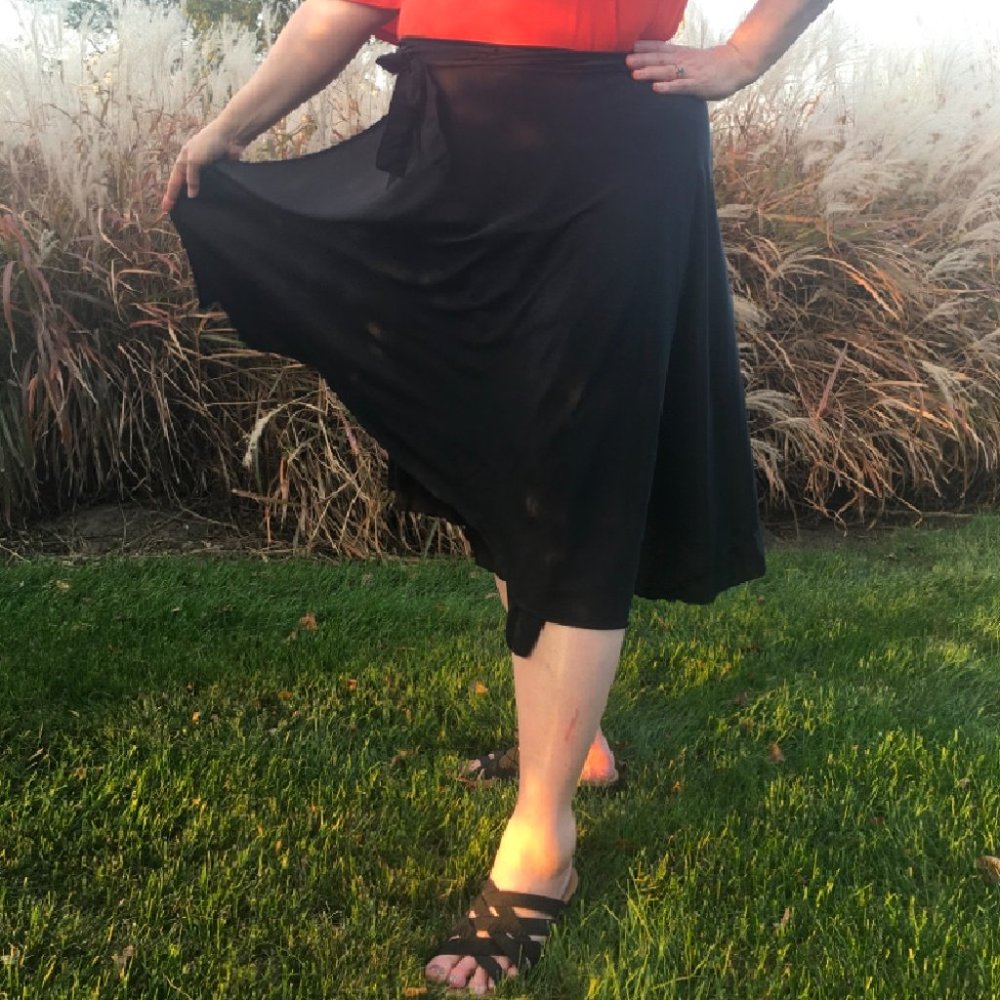 NWT Handwoven Black 100% Silk Wrap Skirt XL/Plus fits 8-20, Medium-2X, 60"waist - Picture 7 of 8